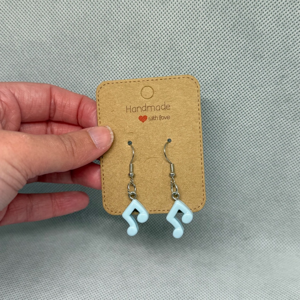 Handmade Blue Music Note Earrings